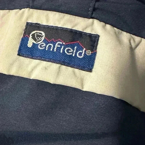 VTG 80s Penfeld Men’s 1/4 Snap Pullover. Sz: M. Navy w/ Grey Horizontal Stripe. - Picture 9 of 15